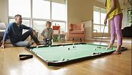Hearthsong Indoor Golf Pool Game, 78"L x 57"W, Includes 2 Clubs, 16 Balls, 6 Holes, Ages 3 and Up