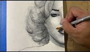 Painting Marilyn Monroe in grey scale