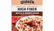 Quaker, High Fiber Instant Oatmeal, Maple & Brown Sugar, 1.58 oz, 8 Packets