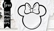 Minnie head outline svg free, disney svg, minnie mouse svg, instant download, silhouette cameo, free vector files, minnie head svg 0287