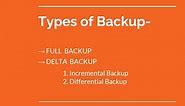 Backup and Types of Backup || Full Backup | Incremental Backup | Differential Backup. #backup