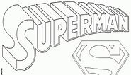 Superman logo coloring page printable game