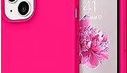 DOMAVER iPhone 13 Mini Case, Phone Case iPhone 13 Mini Silicone Soft Gel Rubber Cover Shockproof Protective Women Girls- Hot Pink