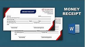 How to Make Money Receipt Template Printable using Microsoft Word