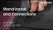 How to install the stand and Connect the One Connect Box on Your 2019 Q90R QLED TV | Samsung US