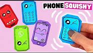 How to make paper PHONE squishy easy, origami squishies NO GLUE NO TAPE