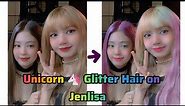 Unicorn 🦄 Glitter Hair Edit On Jennie ❤️ lisa 🤩 New Edit in Ibis paint 😍 #blackpink #jennie #love