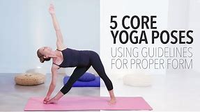 5 Core Yoga Poses - Using Guide Lines on Yoga Mat for Proper Alignment