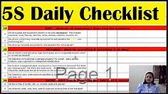 5 S Daily Checklist, 5S Daily Checklist for Team Leaders, Managers, Associates, Workers