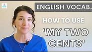 How to Use My Two Cents: American English Idioms & Phrases