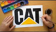 How to draw the Caterpillar logo - CAT logo