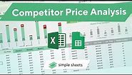 Competitor Price Analysis Excel Template Step-by-Step Video Tutorial by Simple Sheets