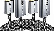 Warrky 4K DisplayPort to HDMI Cable Adapter 6FT 2 Pack, [Aluminum Shell, Nylon Braided] High Speed (1440P 60Hz, 1080P 120Hz) Uni-Directional DP to HDMI Cord Compatible for Dell, HP, Insignia, Samsung