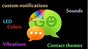 GO SMS PRO Custom Notifications, LED Colors, Vibration, and Contact themes, How to