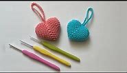 Crochet - Heart Keyring/Heart Keychain - Very Easy Pattern