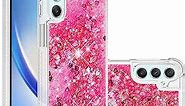 COTDINFOR Case for Samsung Galaxy A25 5G Case Glitter Liquid Cute Clear Phone Case Floating Quicksand Shockproof Protective Bumper Soft TPU Case for Samsung Galaxy A25 5G Love Pink YB