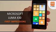 Microsoft Lumia 430: First Look | Hands on | Price