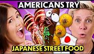 Americans Try Japanese Street Food! (Takoyaki, Imagawayaki, Oden) | People Vs. Food