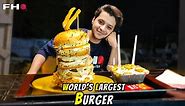 World’s Largest Burger Challenge!! Can you complete this? | cheese factory | FHQ