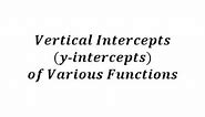 Determine Vertical Intercepts of Various Functions