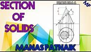 4. How to section a cone and draw true shape of section