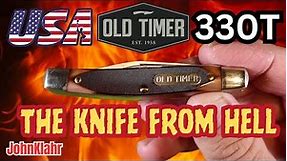 USA Made Schrade Old Timer 330T Middleman Jack. This knife has very hard steel!