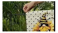 Polka Dot Bee Garden Flag 12x18 Inch Double Sided, Best Choice Hello Sunshine Sunflower Welcome peeps Small Burlap Garden Flags (A03)