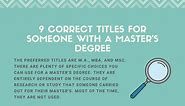 9 Correct Titles for Someone with a Master's Degree (Formal)