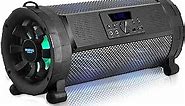Pyle Wireless Portable Bluetooth Boombox Speaker - 500W 2.1Ch Rechargeable Boom Box Speaker Portable Barrel Loud Stereo System with Flashing LED, Digital LCD Display, AUX, USB, 1/4" Mic IN