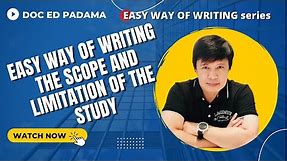 EASY WAY OF WRITING THE SCOPE AND LIMITATION
