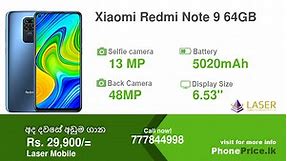 Xiaomi Redmi Note 9 Price in Sri Lanka May, 2024