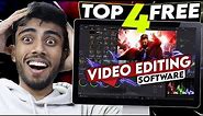 TOP 4 BEST & Completely FREE! Video Editing Software For PC/Laptop Without Watermark🔥 Basic to VFX⚡