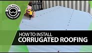 How To Install Corrugated Metal Roofing. 1st Sheet Installation + Square Roof + Eave/Ridge + Overlap