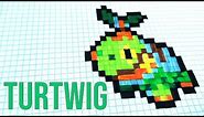 How to Draw Turtwig (Pokemon) - Drawing Turtwig - Handmade Pixel Art