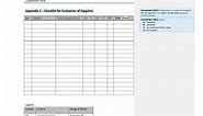 Checklist for Evaluation of Suppliers [ISO 9001 templates]