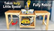 How to Build a DIY Mobile Miter Saw Station | With Dust Collection and T Tracks!
