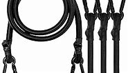 Bungee Cords with Carabiner, 32 Inch Long Heavy Duty Bungee Cords with Carabiner Clip Outdoor, 1/3 Inch Black Extra Strong Elastic Rope with Carabiner Hooks for Camping, Tarps, Bike Rack, Tent, 4 Pack