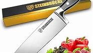 10 inch Chef Knife - Pro Kitchen Knife Forged from German Stainless Steel 8Cr15Mov (HRC58), Full Tang, Ultra-sharp Classic Cooks Knife with Ergonomic Handle for Home Kitchen & Restaurant