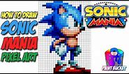 How to Draw Sonic the Hedgehog - Sonic Mania Pixel Art Drawing Tutorial