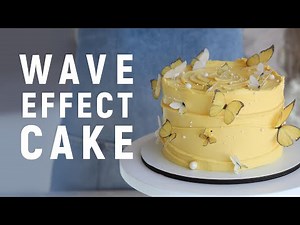 Wave effect cake with waffle butterflies | Perfect cake design | Step-by-step guide