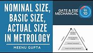 Nominal Size, Basic Size, Actual Size in Metrology | Crack GATE & ESE Mechanical (ME) | Meenu Gupta