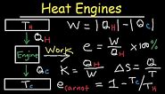 Carnot Heat Engines, Efficiency, Refrigerators, Pumps, Entropy, Thermodynamics - Second Law, Physics