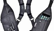 USH-300D Double Radio Shoulder Holster Chest Harness with an Adjustable Radio Pouch fits All Medium to Large Motorola ICOM Vertex Two Way Radios. Made in The USA by HOLSTERGUY
