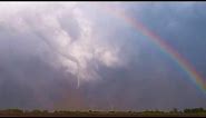 Stunning footage of tornadoes and rainbows coinciding in Texas