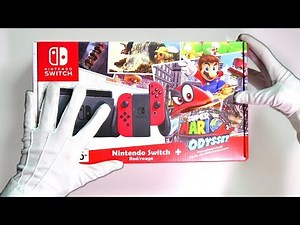 Nintendo Switch Limited Edition Console Unboxing (Super Mario Odyssey) Doom & Skyrim