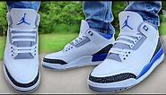 How To Bar Lace Jordan 3s | Featuring 'Racer Blue' (BEST WAY!!)