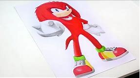 Drawing Knuckles the Echidna (Sonic Movie 2020 Style)