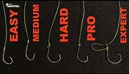 5 Levels of Knots for Hook Tying! (SIMPLE- EXPERT)