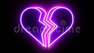 Broken Heart Neon Sign Animating Stock Footage - Video of lighting, light: 47045040