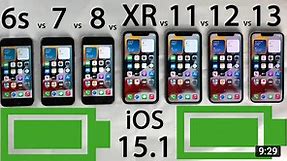 iPhone 6s vs 7 vs 8 vs XR vs 11 vs 12 vs 13 Battery Drain test Video